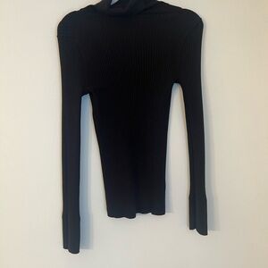 LOFT Elegant Black Long Sleeve Bodysuit